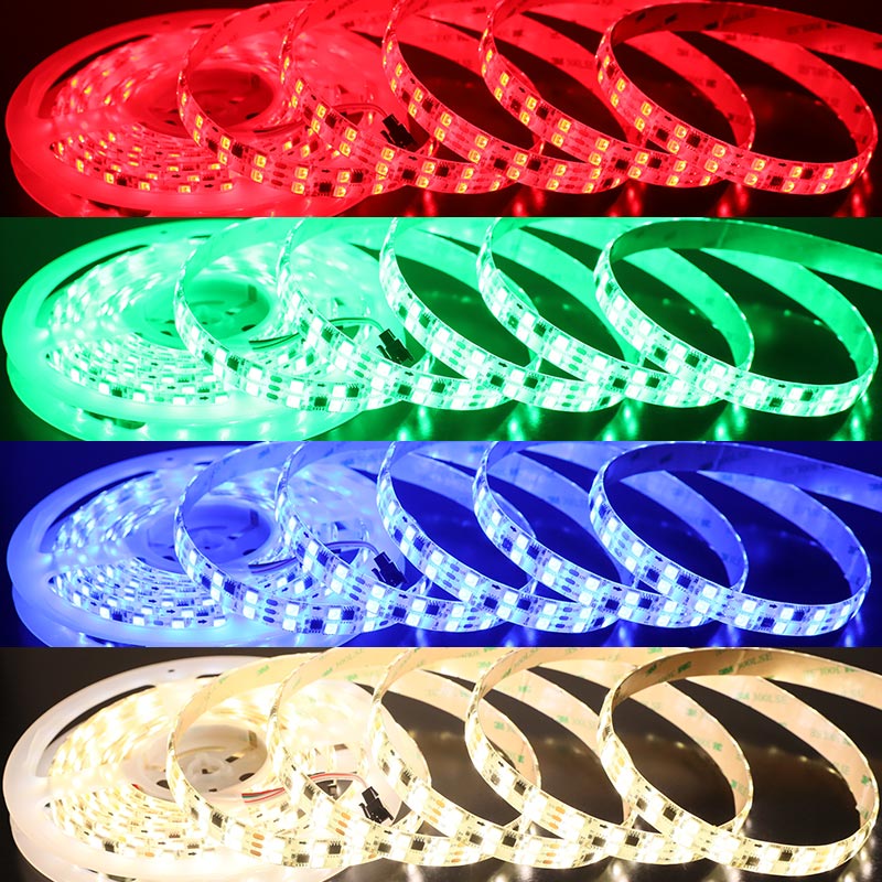 DC12V Double Row High-Density 120LEDs/m Addressable RGBW TM1814 LED Strip Light 16.4FT DC12V Double Row High-Density 120LEDs/m Addressable RGBW TM1814 LED Strip Light 16.4FT